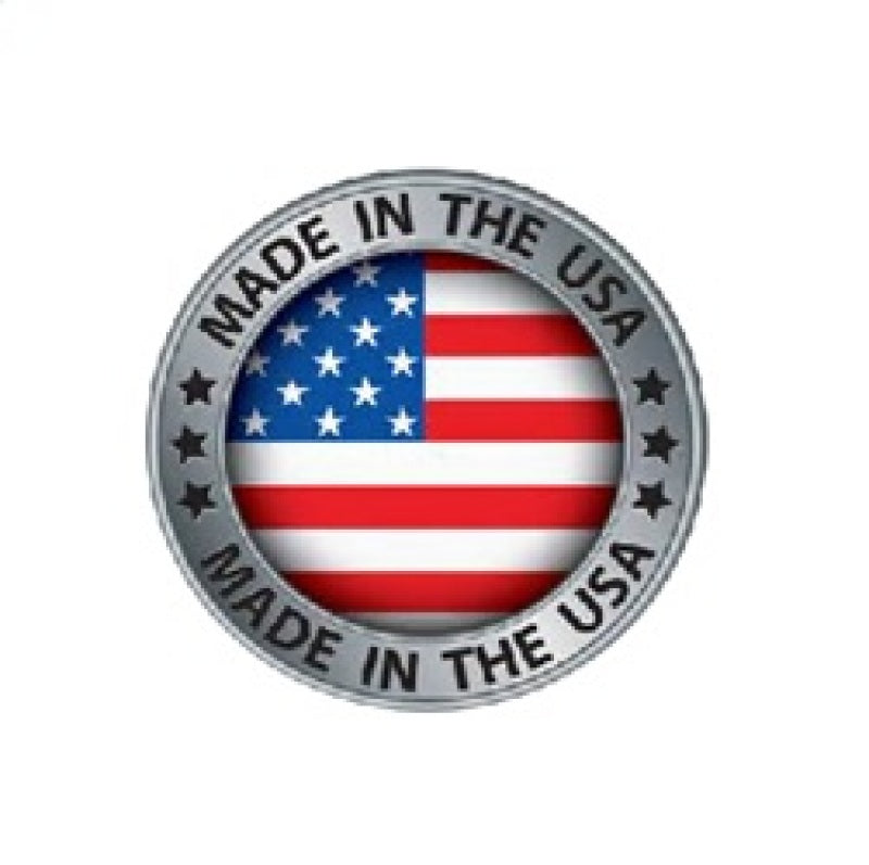 Made in the USA badge with American flag