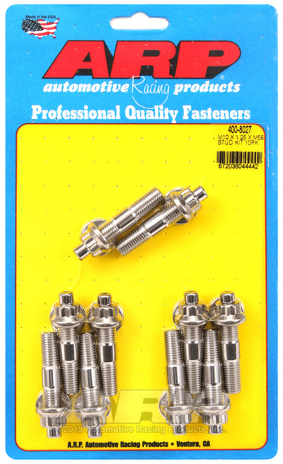 ARP M10 x 1.25 x 55mm Broached Stud Kit (10pcs) for high performance auto parts by DTX Performance, ideal for engine and exhaust upgrades.
