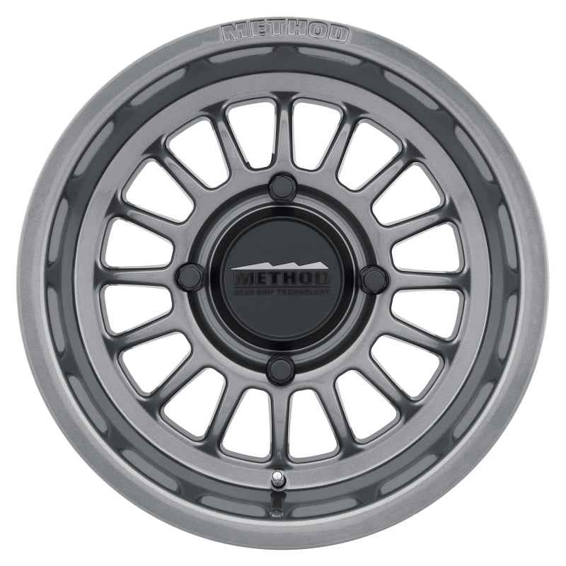 Method MR411 Bead Grip 15x7 / 5+2/38mm Offset / 4x156 / 132mm CB Gloss Titanium Wheel