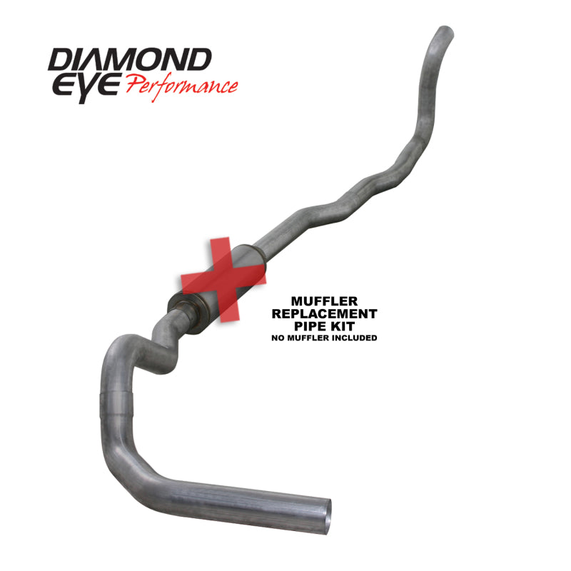 Diamond Eye KIT 4in TB MFLR RPLCMENT PIPE SGL AL: 89-93 DODGE CUMMINS 5.9L - DTX Performance