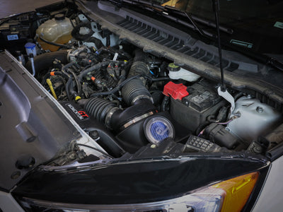 aFe Momentum GT Pro 5R Cold Air Intake System installed in Ford Edge ST, high performance auto parts for engine upgrades.