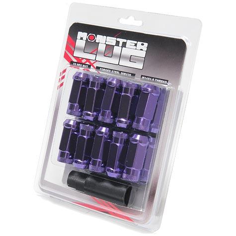 Wheel Mate Monster Open End Lug Nut Set of 20 - Purple 14x1.50 performance car parts