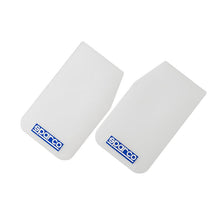 Load image into Gallery viewer, Sparco Mud Flap Pair White for performance cars, ideal for upgrades and tuning; available at DTX Performance, a veteran owned performance shop.