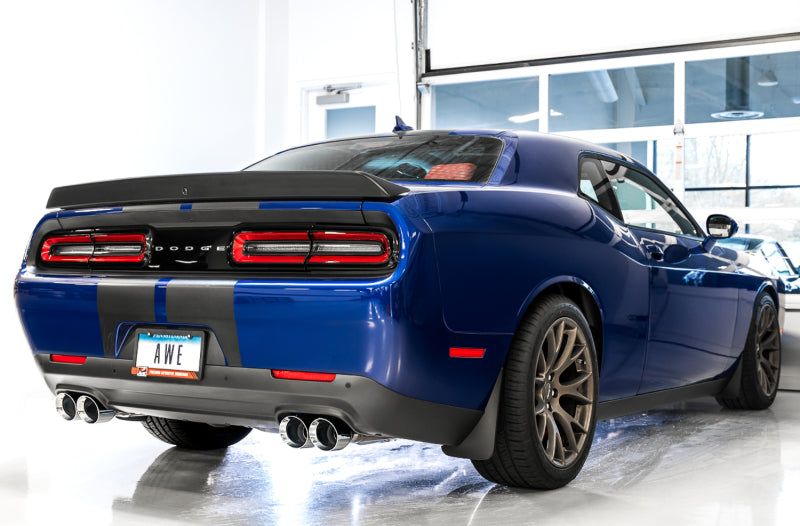 AWE Tuning 2017+ Challenger 5.7 Touring Edition Exhaust - Non-Resonated - Diamond Black Quad Tips - DTX Performance