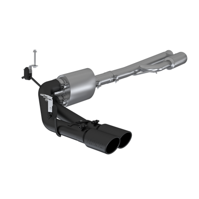 MBRP 2019+ Chevrolet Silverado 1500 4.5L/5.3L Pre-Axle Dual Side Exite w/ 4in OD Tip- Black Coated exhaust system