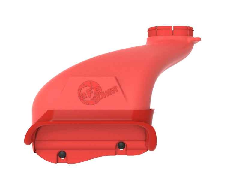 aFe Rapid Induction Dynamic Air Scoop 2021+ Ford F-150V6/V8 - Red, performance car parts, engine performance upgrade.