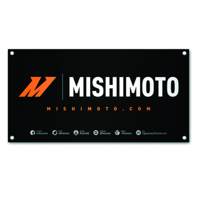 Mishimoto Promotional Medium Vinyl Banner 33.75x65 inches for performance car parts at veteran owned DTX Performance shop