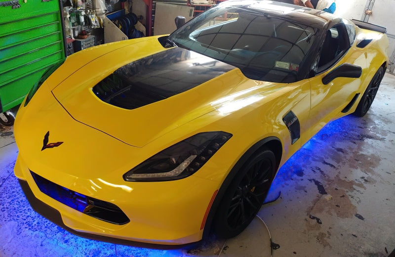 Oracle Universal Dynamic LED Underbody Kit - ColorSHIFT - Dynamic on a sports car in a garage