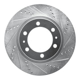 R1 03-23 Toyota FJ Cruiser Front Right Drilled & Slotted Silver Brake Rotor