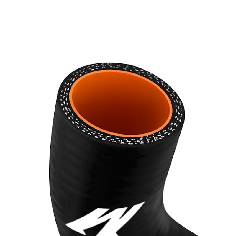 Mishimoto Mitsubishi EVO 4/5/6 Upper Black Silicone Hose for high performance car upgrades at DTX Performance, veteran owned. Shop online now.