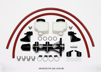 Wilwood Tandem Remote Master Cylinder - 1in Bore Black, high performance brakes, veteran owned performance shop, performance upgrades