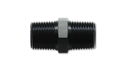 Vibrant 1/8in NPT x 1/8in NPT Straight Union Pipe Adapter Fitting - Aluminum for performance car parts by DTX Performance