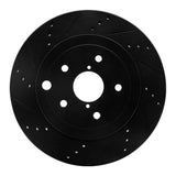 R1 08-20 Subaru WRX Rear Left Drilled & Slotted Black Brake Rotor