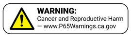 Warning label for cancer and reproductive harm with website URL.