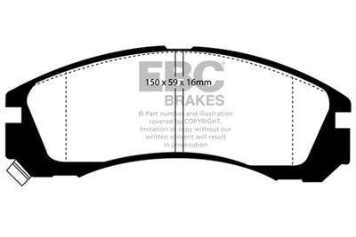 EBC 91-96 Dodge Stealth 3.0 2WD Redstuff Front Brake Pads - low dust, high performance, upgrade your brakes with DTX Performance