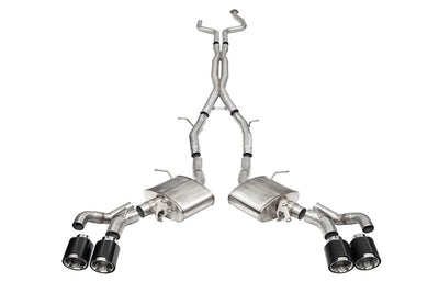 Corsa 2022-25 Cadillac CT5 V Blackwing 3in. Cat-Back w/ Act. Exh. - Dbl X-Pipe - Twin 4.5in. CF Tips exhaust system