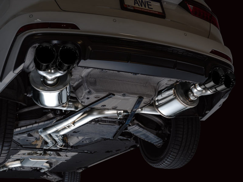 AWE Tuning 19-23 Audi C8 S6/S7 2.9T V6 AWD Touring Edition Exhaust - Diamond Black Tips - DTX Performance