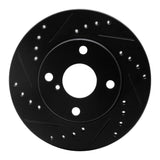 R1 90-93 Mazda Miata Front Left Drilled & Slotted Black Brake Rotor