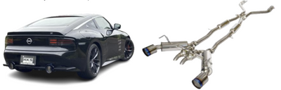 HKS FULL DUAL MUFFLER RZ34 VR30DDTT exhaust on car
