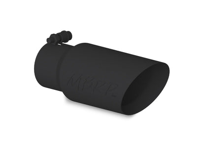 MBRP Universal Tip 4in OD 3in Inlet 10in Length Dual Wall Angled End Black - performance car parts by DTX Performance