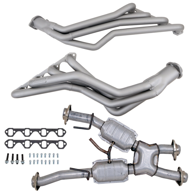 BBK 79-93 Ford Mustang 5.0L 1-5/8 Long Tube Headers w/High Flow Catted X-Pipe (Ti Ceramic) - DTX Performance