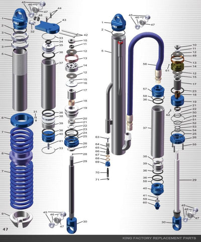 King Shocks 2.0 Bump Stop 4in parts diagram