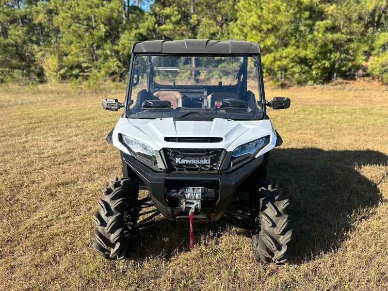 Seizmik 24+Kawasaki Ridge Ranch Tool Less Windshield - UV on field ATV