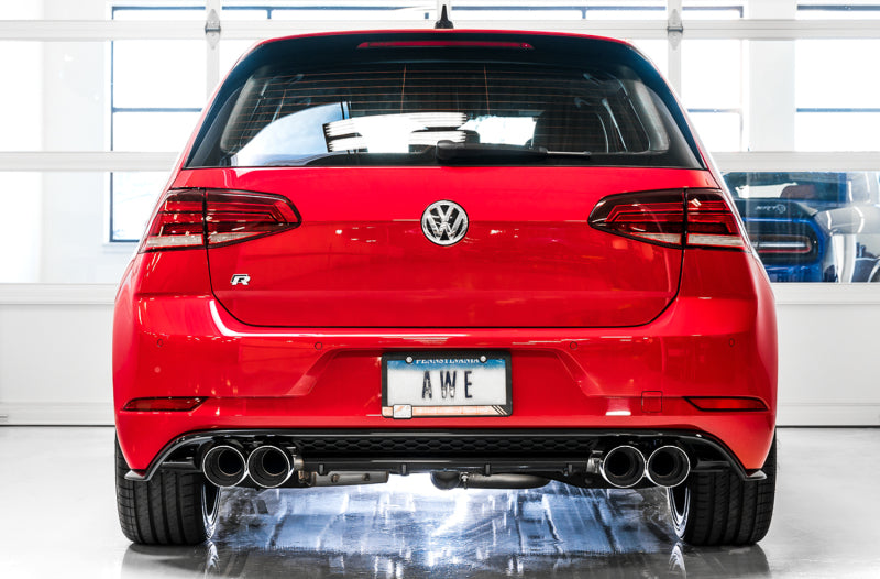 AWE Tuning Mk7 Golf R SwitchPath Exhaust w/Chrome Silver Tips 102mm - DTX Performance