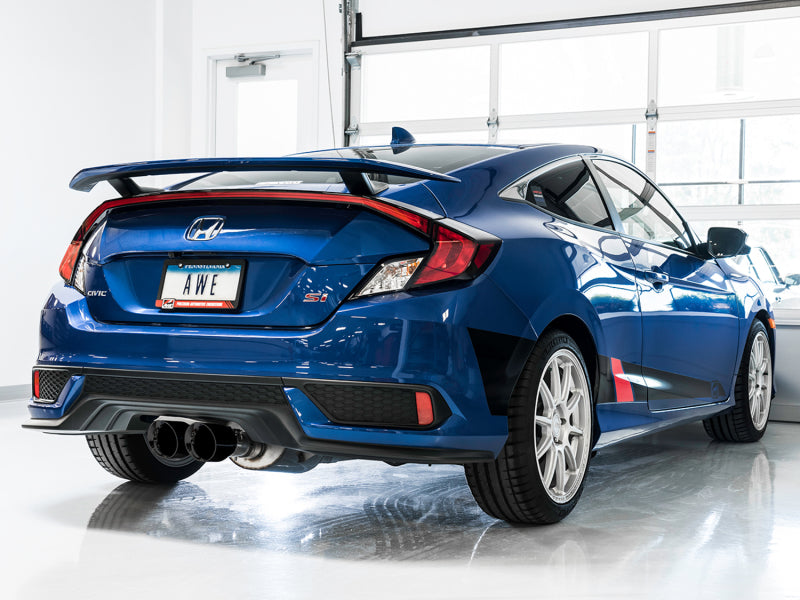 AWE Tuning 2016+ Honda Civic Si Track Edition Exhaust w/Front Pipe & Dual Diamond Black Tips - DTX Performance