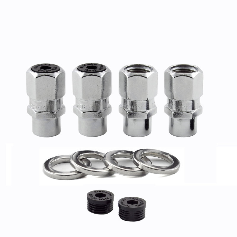 McGard Hex Lug Nut (Drag Racing Short Shank) M12X1.5 / 13/16 Hex / 1.6in. Length (4-Pack) - Chrome, performance car parts