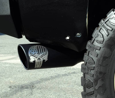 Gibson 07-19 Toyota Tundra SR5 5.7L 4in Patriot Skull Series Cat-Back Single Exhaust - Stainless, performance car parts detail