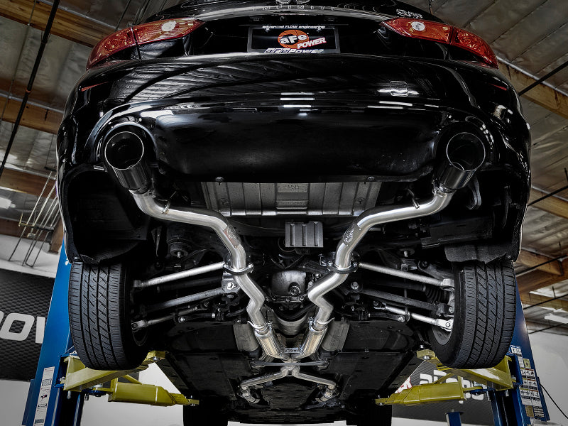 aFe Takeda 2.5in 304 SS Cat-Back Exhaust System w/ Black Tips 16-18 Infiniti Q50 V6-3.0L (tt) - DTX Performance