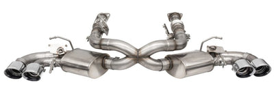 Corsa 2020-25 Corvette C8 3in Valved Cat-Back 4.5in Pol Quad Tips, performance car parts by DTX Performance, high performance exhaust