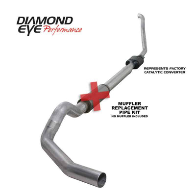 Diamond Eye KIT 5in TB MFLR RPLCMENT PIPE SGL ALUM 94-97 5 7 3L F250/F350 PWRSTROKE NFS W CARB STDS performance part