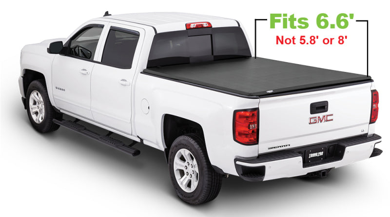 Tonno Pro 14-19 Chevy Silverado 1500 6.6ft Fleetside Tonno Fold Tri-Fold Tonneau Cover installed, performance car parts