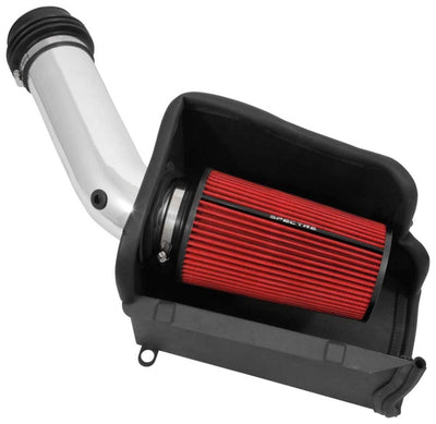 Spectre 94-97 Ford SD 7.3L DSL Air Intake Kit - Polished w/Red Filter, performance car parts, high performance auto parts, DTX Performance