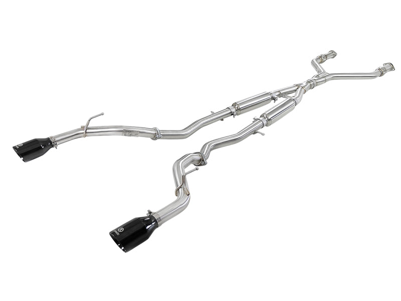 aFe Takeda 2.5in 304 SS Cat-Back Exhaust System w/ Black Tips 16-18 Infiniti Q50 V6-3.0L (tt) - DTX Performance