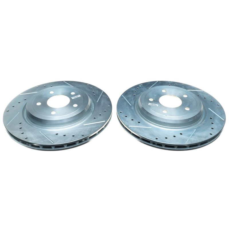 Power Stop 06-13 Chevrolet Corvette Rear Evolution Drilled & Slotted Rotors - Pair - DTX Performance