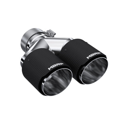 MBRP 3in ID / Dual 4in OD Out Staggered L 9.37in / R 9.87in Dual Wall Carbon Fiber Univ Exhaust Tip for performance cars, DTX Performance
