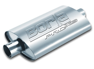 Borla Universal Pro-XS Oval 2.5in Inlet/Outlet Center/Center Notched Muffler for performance upgrades at DTX Performance