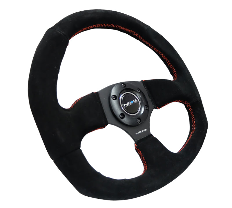 NRG Reinforced Steering Wheel Suede Red Stitch, DTX Performance, performance upgrades