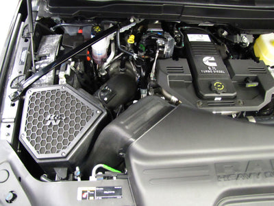 K&N 19-21 Ram 2500/3500 6.7L L6 DSL AirCharger Performance Intake System in engine bay