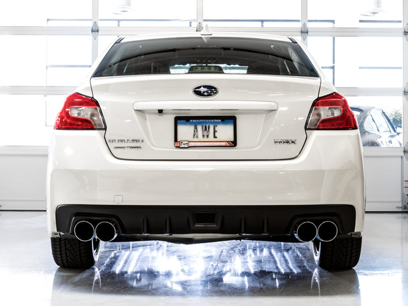 AWE Tuning 2015+ Subaru WRX VA Sedan Touring Edition Exhaust - Chrome Silver Tips (102mm) - DTX Performance