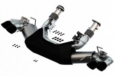 Borla 2020 Chevrolet Corvette C8 6.2L S-Type Exhaust System Dual Round Rolled A/C Black Chrome Tips, performance car parts