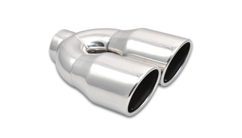 Vibrant 2.5in ID Dual 3.5in OD Round SS Exhaust Tip, performance car parts by DTX Performance, veteran-owned performance shop