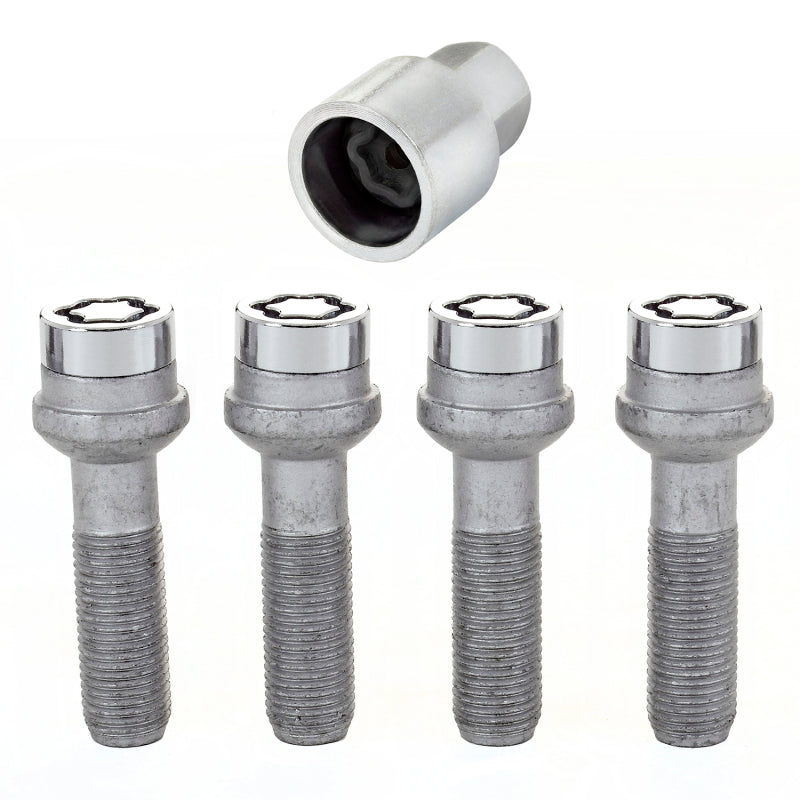 McGard Wheel Lock Bolt Set - 4pk. (Radius Seat) M14X1.5 / 17mm Hex / 45.0mm Shank Length - Chrome, performance car parts