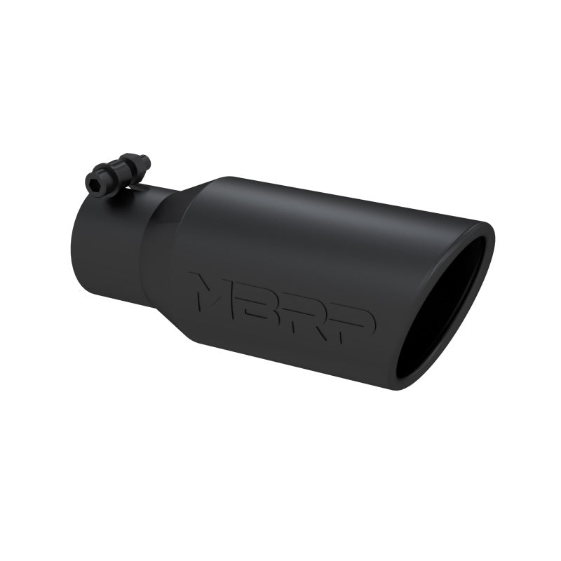 MBRP Universal Angled Rolled End Tip 4in OD / 2-3/4in Inlet / 10in Length - Black, perfect for performance exhaust systems by DTX Performance