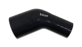 Vibrant 2.00in ID x 2.50in ID Gloss Black Silicone 45 Degree Transition Elbow for performance car parts, high performance auto parts.