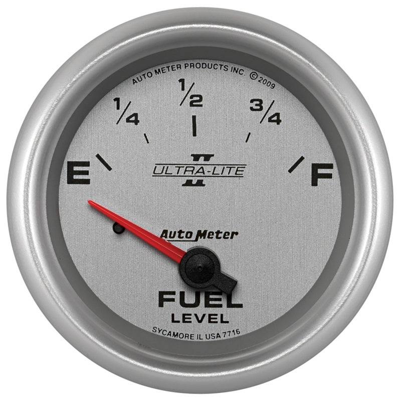 AutoMeter Gauge Fuel Level 2-5/8in. 240 Ohm(e) to 33 Ohm(f) Elec Ultra-Lite II for performance car parts from DTX Performance