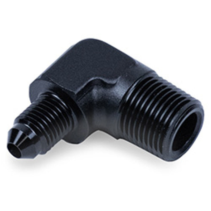 Snow Performance 3/8in NPT to 4AN Elbow Water Fitting (Black) - High performance auto parts by DTX Performance